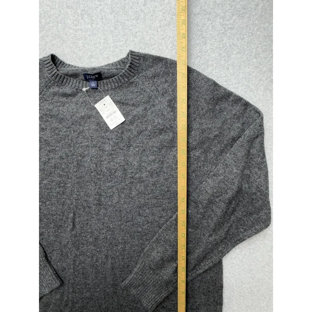 J.Crew Sweater Mens Large Gray Lambswool Crewneck Knit Pullover AA027